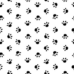 Fototapeta na wymiar Animal Paw Seamless Pattern Simple Background. Vector Illustration