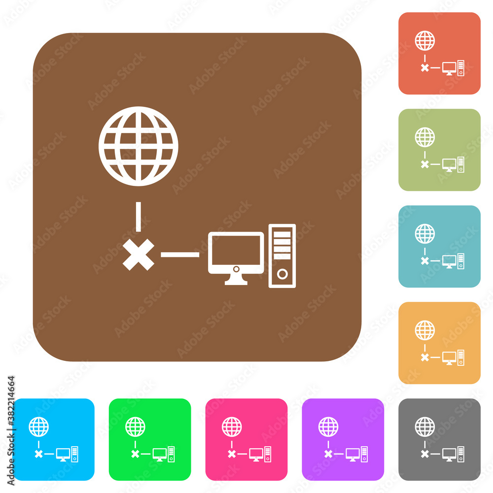 Poster offline computer rounded square flat icons