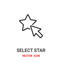 select star icon vector symbol. select star symbol icon vector for your design. Modern outline icon for your website and mobile app design.