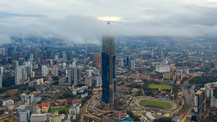 Obraz premium A low fog of Kuala Lumpur, Malaysia.