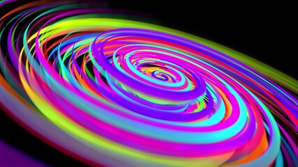 3d rendering stylish creative abstract background. colored lines swirling in spiral. Motion design bg of particles shaping lines, helix and abstract structures. 3d render