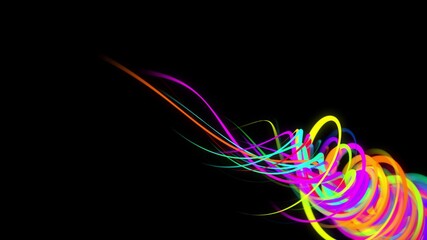 3d rendering stylish creative abstract background. colored lines swirling in spiral. Motion design bg of particles shaping lines, helix and abstract structures. 3d render