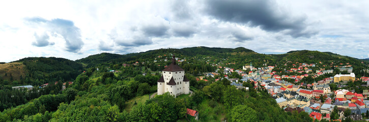 Fototapeta na wymiar Aerial view of the castle in Banska Stiavnica, Slovakia