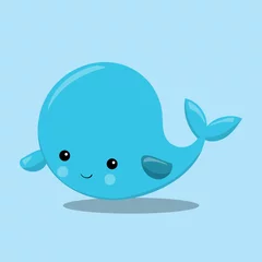 Poster Baby walvis blauw © Prettygrafik