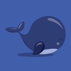 Baby whale navy blue