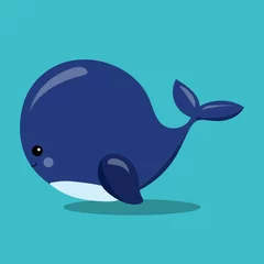 Foto op Canvas Baby walvis marineblauw © Prettygrafik