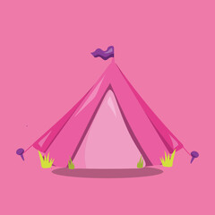camper pink tent