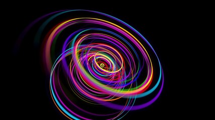 3d rendering stylish creative abstract background. colored lines swirling in spiral. Motion design bg of particles shaping lines, helix and abstract structures. 3d render