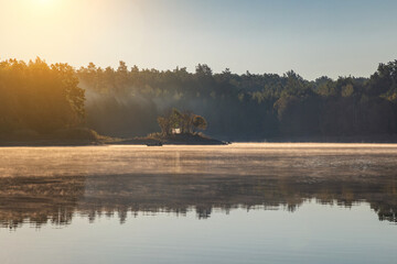 Fototapeta premium Beautiful morning on the river teterіv near Zhitomir.