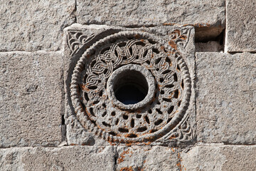 Decoration of the Gergeti Trinity Church exterior