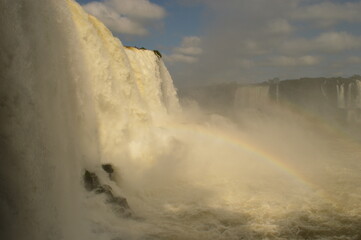 The mighty Iguazu River and Waterfalls between Brazil and Argentina