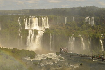 The mighty Iguazu River and Waterfalls between Brazil and Argentina