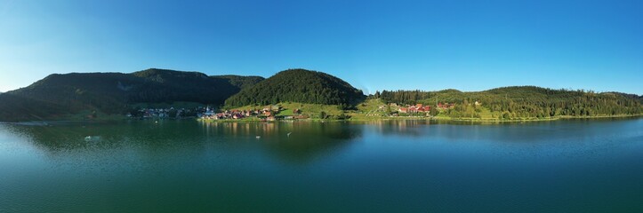 Fototapeta premium Aerial view of the village Dedinky in Slovakia