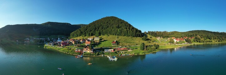 Fototapeta na wymiar Aerial view of the village Dedinky in Slovakia
