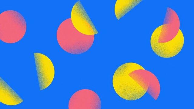 Abstract design pattern background. Memphis style with geometric shapes animation