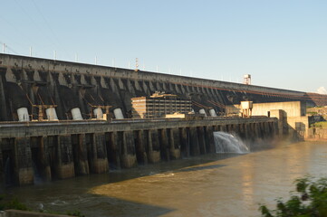 The stunning and powerful Iguzu River Dam and Waterfalls between Brazil, Argentina and Paraguay