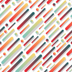 Vector pattern of a dynamic composition of various colored rounded line shapes in a diagonal rhythm.