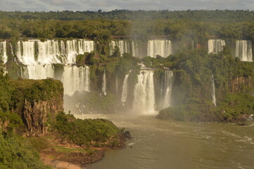 The powerful and mighty Iguazu (Iguacu) Waterfalls between Brazil and Argentina