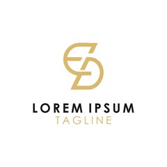 letter E D ED monogram logo template