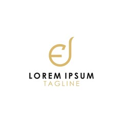 letter E D ED monogram logo template
