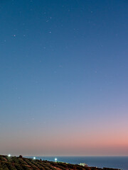 Fototapeta na wymiar Star night after sunset phase with a clear sky