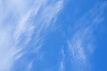 blue sky with white Cirrus clouds,  background