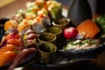 Nice served traditional Japanese food