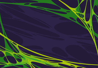 Vector illustration of a background image of a green viscous liquid stretched along the edges, stretched material, green gum