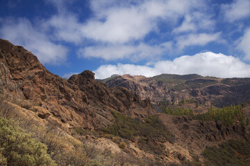Gran Canaria, landscape of the central part of the island, Las Cumbres, ie The Summits, October 
