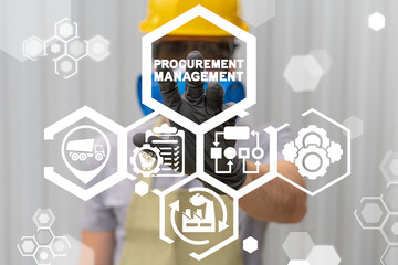 Procurement Management Industry Concept. Industrial raw material procuring wholesale. Factory...