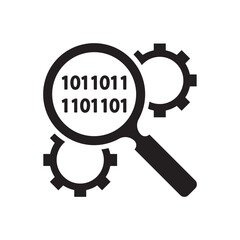 binary code setting search icon 