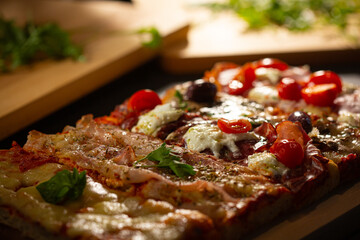 Delicious Traditional Italian Pizza Romana