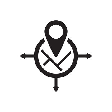 Direction map pin icon - location map pin icon