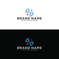 Letter GG Home logo template design in Vector illustration