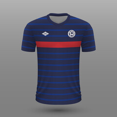Realistic soccer shirt , France home jersey template for football kit.