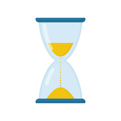 Hourglass flat icon. Glass made sand clock.