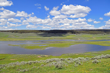 landscape with lake and clouds