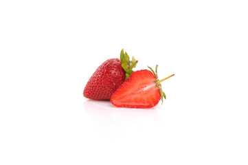 Strawberry with white background. Cuted strawberry. Isolated