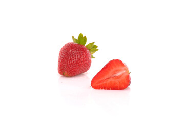 Strawberry with white background. Cuted strawberry. Isolated