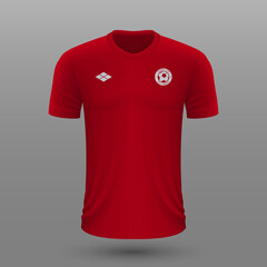 Realistic soccer shirt ,Norway  home jersey template for football kit.