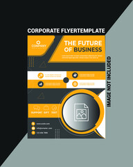 Creative Corporate Flyer Template,yellow Corporate Flyer Template Layout Design, 
Illustration,Vector Design,Print Ready,Black And Yellow Design Template