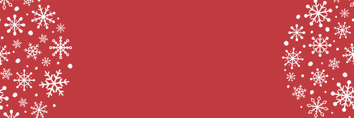 Christmas banner with festive snowflakes  and copyspace. Design of Xmas ornament. Vector