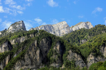 Mountain peaks in the Swiss Alps