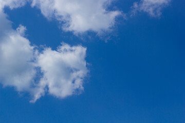 White clouds and blue sky.