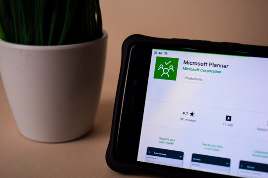 Microsoft Planner dev application on Smartphone screen. Planner is a freeware web browser developed by Microsoft Corporation