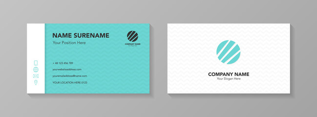 Creative business card template with icons. Vector