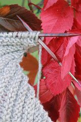 Wool knitting on cubic needles