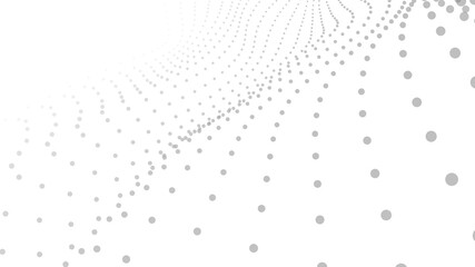 Futuristic point wave. Big data. Abstract wave in white background. Waves with particles. Abstract vector illustration.