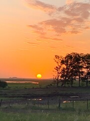 sunset over the river