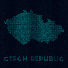 Czech Republic tech map. Country symbol in digital style. Cyber map of Czech Republic with country name. Appealing vector illustration.